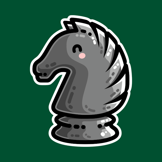 Cute Black Knight Chess Piece by freeves