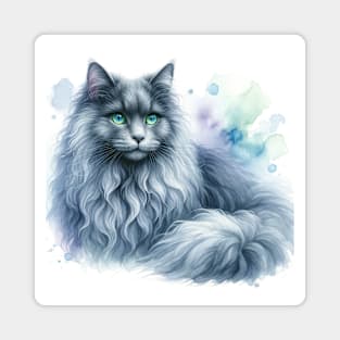 Nebelung - Watercolor Cat Magnet