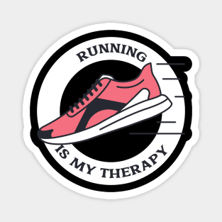 Running is My Therapy Funny Running Magnet