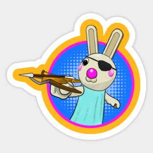 Bunny Piggy Stickers Teepublic - piggy roblox doggy and bunny