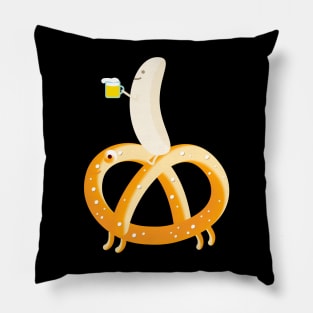 Pretzel, white sausage, beer team Pillow