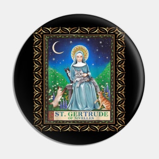 St. Gertrude of Nivelles Patron Saint of Cats Lovers Pin