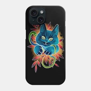 Neon cat Phone Case