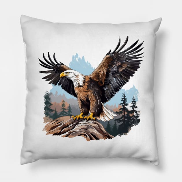 Golden Eagle Pillow by zooleisurelife