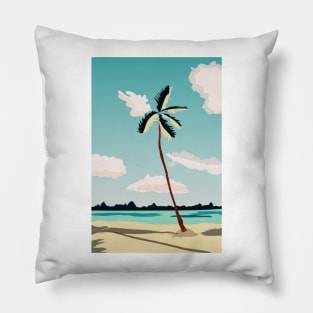 Beach summer vibes illustration Pillow