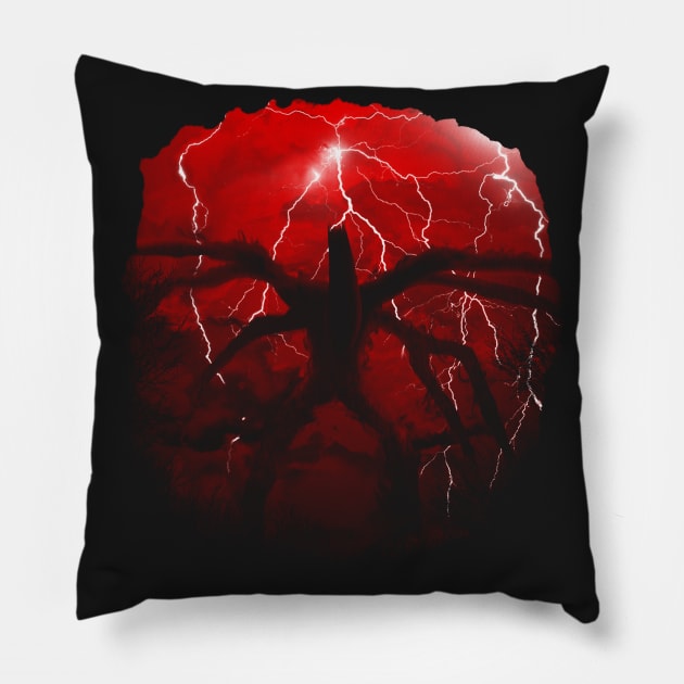 The Mind Flayer V2 - Red Pillow by HappyLlama