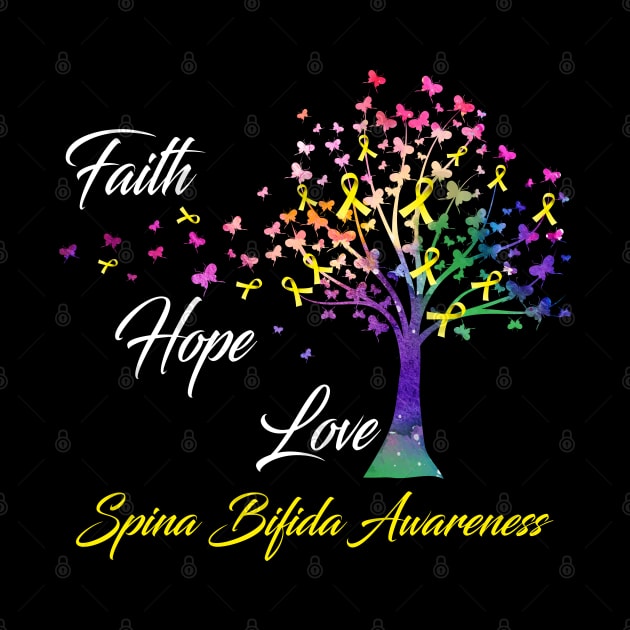 Faith Hope Love Spina Bifida Awareness Support Spina Bifida Warrior Gifts by ThePassion99