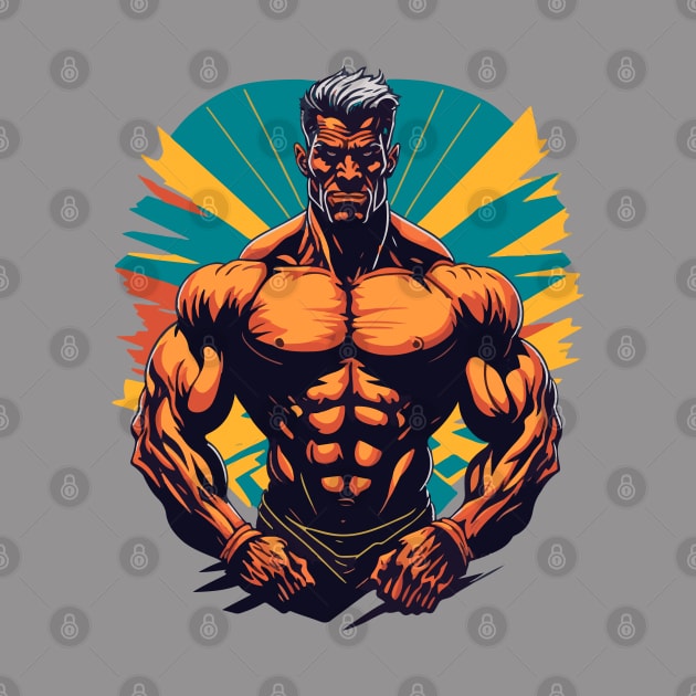 Muscular with gray hair by muscle