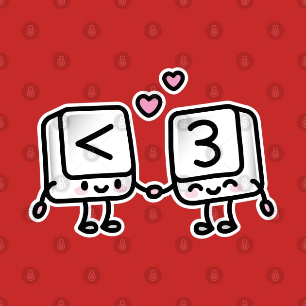 Kawaii <3 cute keyboard keys love heart couples by LaundryFactory