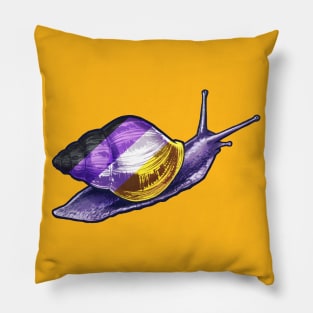 Nonbinary snail Pillow