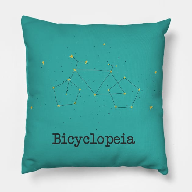 Bicyclopeia – Bicycle star constellation - hand drawn Pillow by uncutcreations