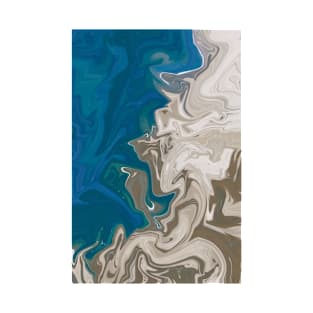 Liquid Marble, Wavy Beach Colours T-Shirt