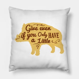 Pig silhouette with motivational words of wisdom Pillow