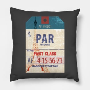 Paris France luggage tag Pillow