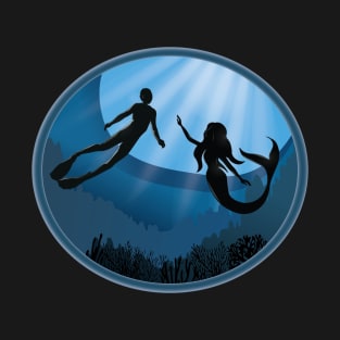Diver with Mermaid Underwater T-Shirt