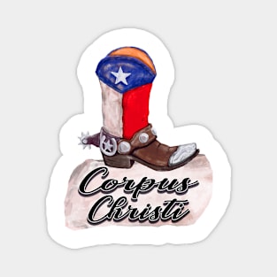 Corpus Christi Texas Cowboy Boot Magnet