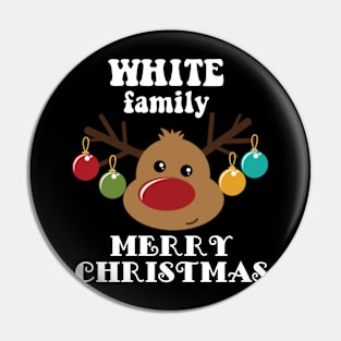 Family Christmas - Merry Christmas WHITE family, Family Christmas Reindeer T-shirt, Pjama T-shirt Pin