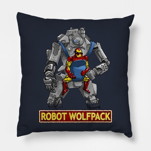 robo wolfpack Pillow by tyrannosauross