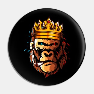 gorilla head crown smoking Pin