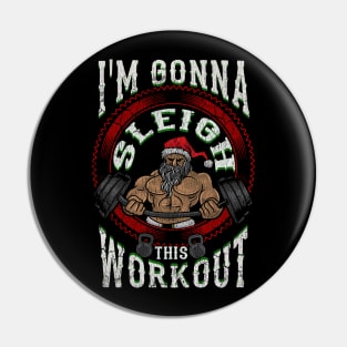 Santa Sleigh This Workout Christmas Pin