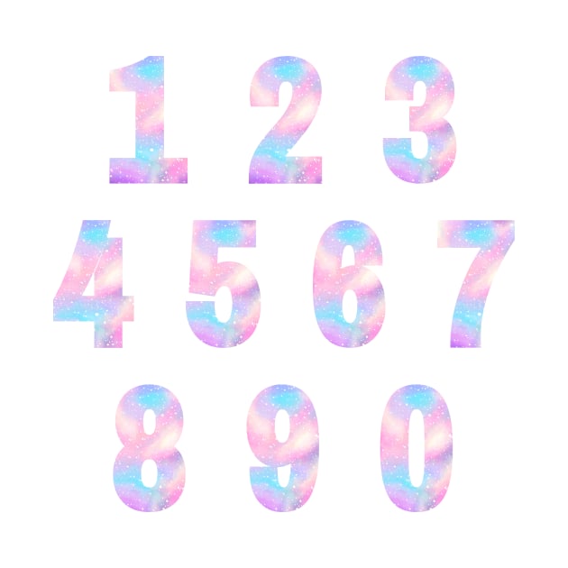 Pastel Galaxy Numbers by PanyaCreative