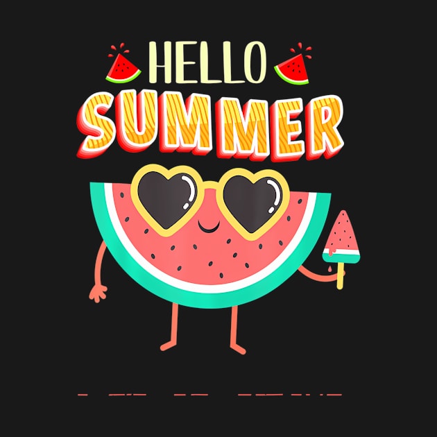 Funny Watermelon with glasses hello Summer lovers men women by mccloysitarh