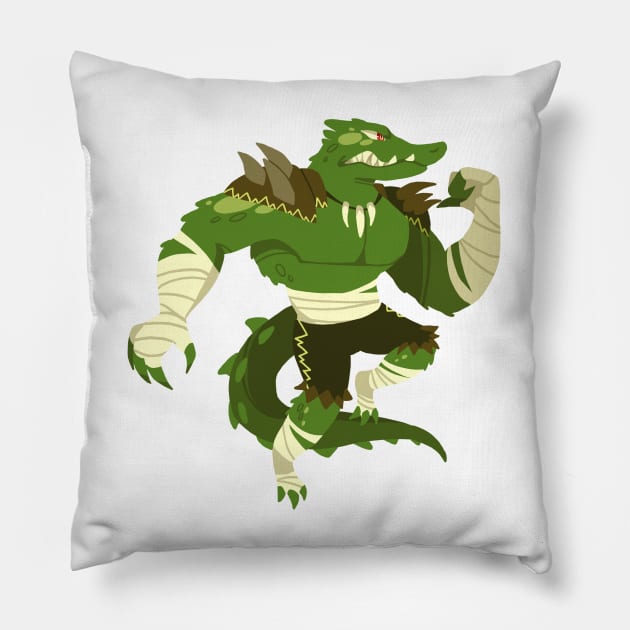 Killer Croc (Barbarian/Berserker) Pillow by MalevolentMask