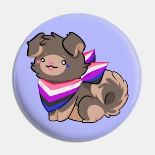 Proud Pupper (Genderfluid) Pin