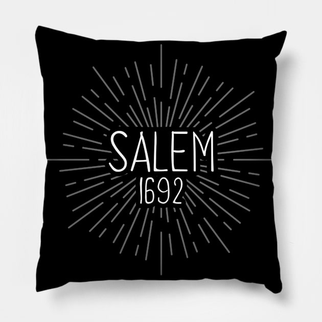 Salem 1692 Sun Design Witch Witchcraft Pillow by Mellowdellow