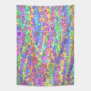 Trippy Retro Geometric - Peace Sign Art Tapestry