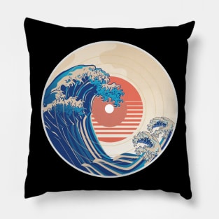 Vintage Vinyl Record Off Kanagawa Pillow