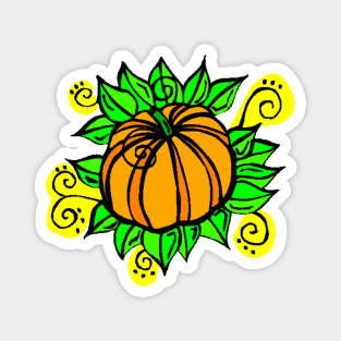 Retro Autumn Pumpkin Magnet