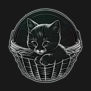 Cute Kitten In A Basket T-Shirt