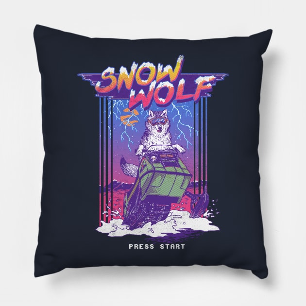 Snow Wolf Pillow by Hillary White Rabbit