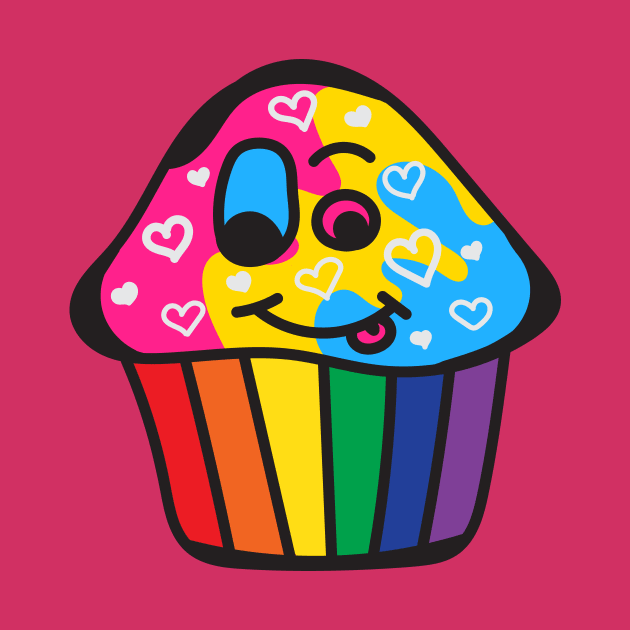 Panromantic Pride Rainbow Cupcake by BiOurPride