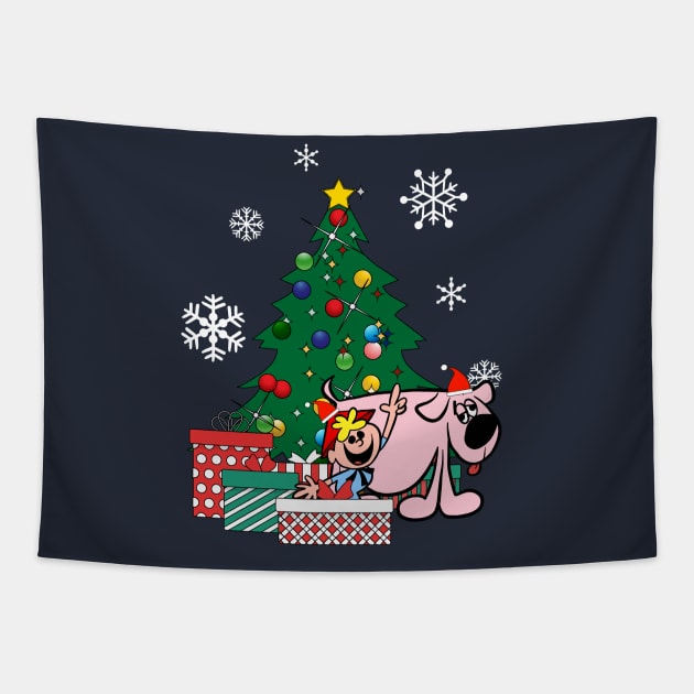 Tom Terrific And Mighty Manfred The Wonder Dog Around The Christmas Tree Tapestry by Nova5