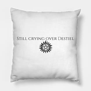 still crying over destiel Pillow