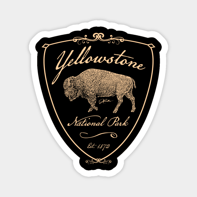 Yellowstone National Park Walking Bison Magnet by jcombs