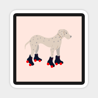 Cute Roller skating dog Magnet