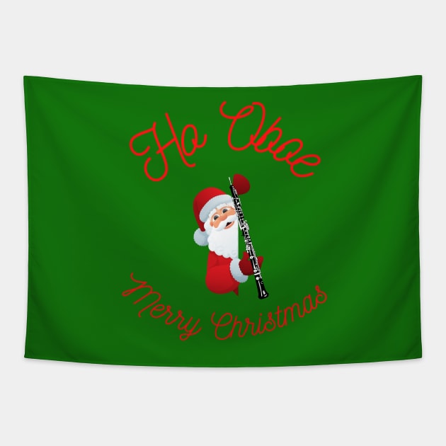 Ho Oboe Merry Christmas - Santa  - Oboe - Christmas Gift for an Oboist Tapestry by Ric1926