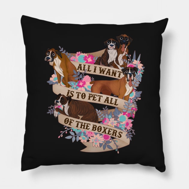 Pet All Of The Boxers Pillow by Psitta