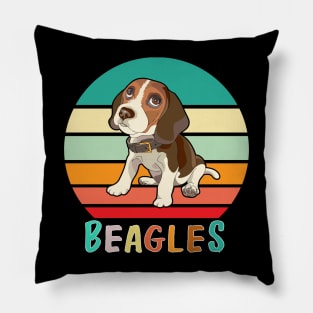 Vintage Retro Beagles Pillow