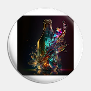 Living Life in Colour Abstract Bottle Pin