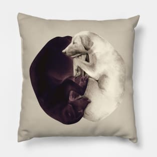 yin-yang dogs Pillow