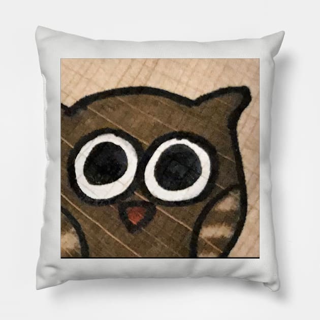 Owlet #8 Pillow by ErinBrieArt
