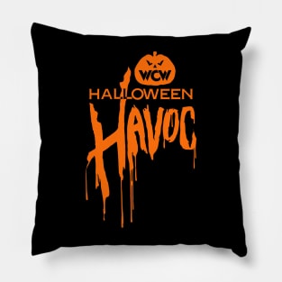 Halloween Havoc 89-90 vintage style Pillow