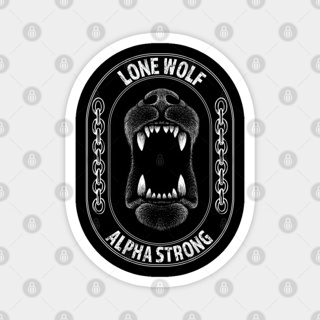 Lone wolf alpha strong Magnet by Wolf Clothing Co