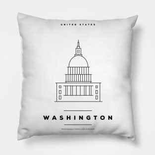 Washington Minimal Black Line Design Pillow