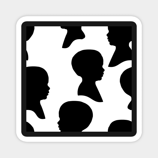 Little Boy Silhouette - Black on White Background Magnet by A2Gretchen