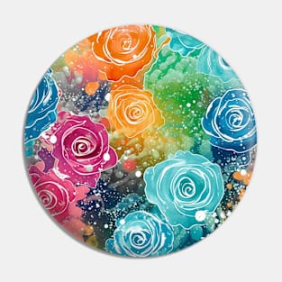 Rainbow flowers Pin